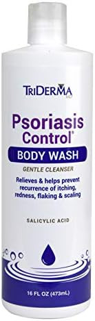 Triderma Psoriasis Control Body Wash - Gentle 2% Salicylic Acid Cleanser,  Ap4 Aloe Vera Gel - Psoriasis Treatment Soothes Itching, Redness, Flaking -  No Cortisone Or Coal Tar - 16 Oz