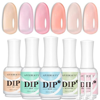 Azurebeauty Dip Powder Set 6 Pcs Translucent Nude Pink | Buy at Kiwla