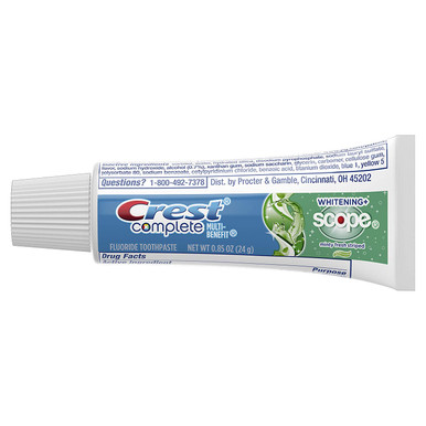 Crest Complete Whitening Plus Scope Multi-Benefit Fluoride Toothpaste Minty Fresh Travel Trial Size Toothpaste 24g DLC: 01/2025