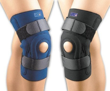 FLA Orthopedics FL373501SBLK SAFETSPORT WrapAround Hinged Knee Brace Size  XSmall