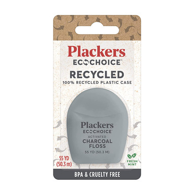 Plackers EcoChoice Activated Charcoal Floss 100 Recycled Case Made ...
