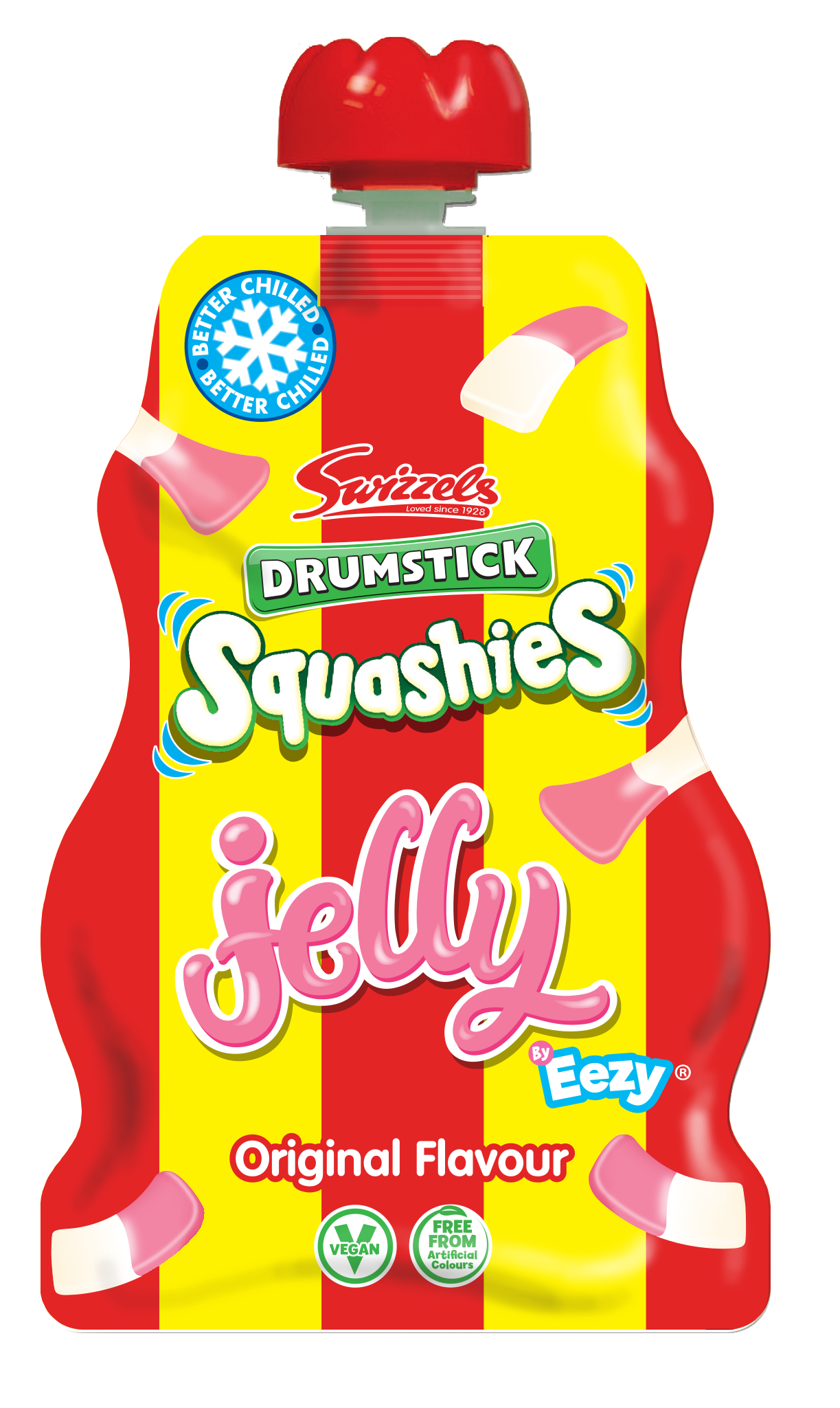 Swizzels Sour Apple & Cherry Squashies Jelly Pouch 4 x 12 x 80g