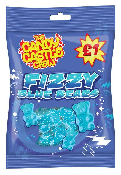 Candy Castle Crew Fizzy Blue Raspberry Bears - 1 x 18 x 90g (POR 37%)