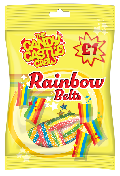 Candy Castle Crew Fizzy Rainbow Belts - 1 x 18 x 90g (POR 37%)