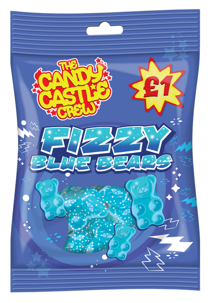 Candy Castle Crew Fizzy Blue Raspberry Bears - 1 x 18 x 90g (POR 37%)