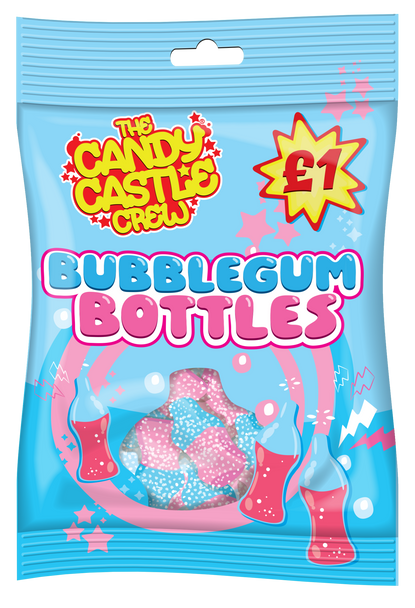 Candy Castle Crew Bubblegum Bottles - 1 x 18 x 90g (POR 37%)
