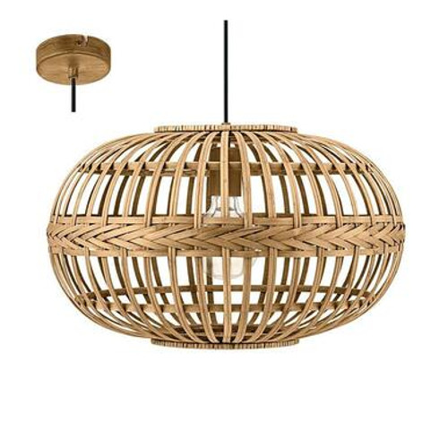 Amsfield 1lt Oval Basket Pendant Light Natural