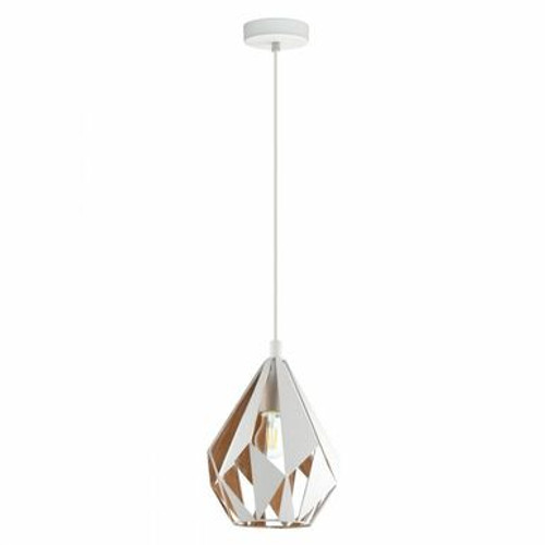 Carlton Small Pendant White & Honey Gold