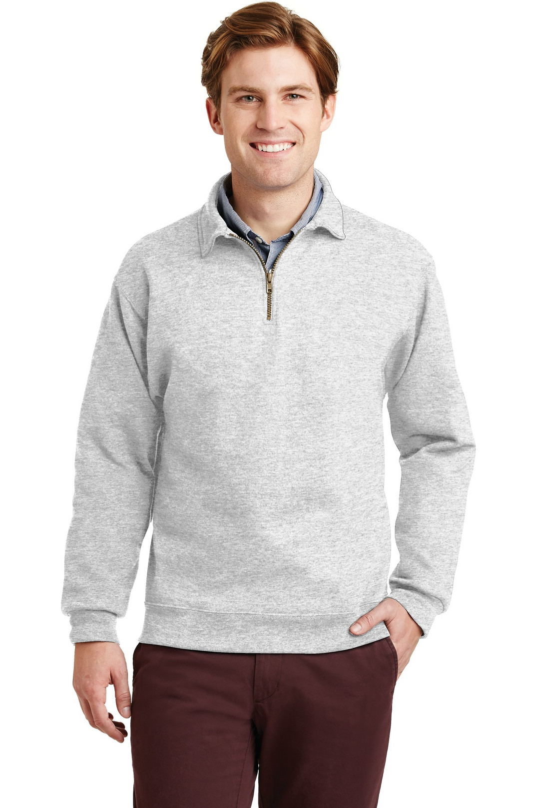 1/4-Zip-Sweatshirt-with-Cadet-Collar.--4528M-1
