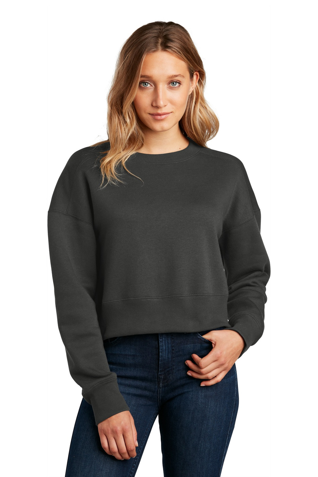 District--®--Women's-Perfect-Weight--®--Fleece-Cropped-Crew-DT1105-1