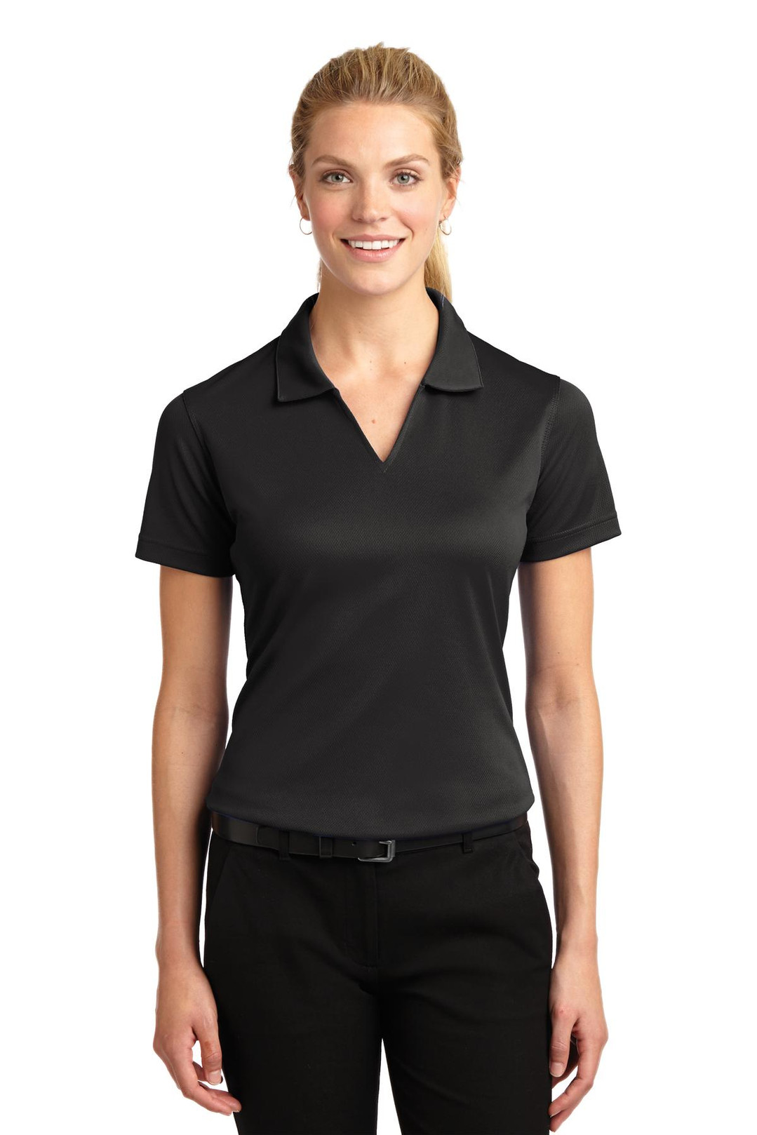 Tek-®--Women's-Dri-Mesh-®--V-Neck-Polo.--L469-1