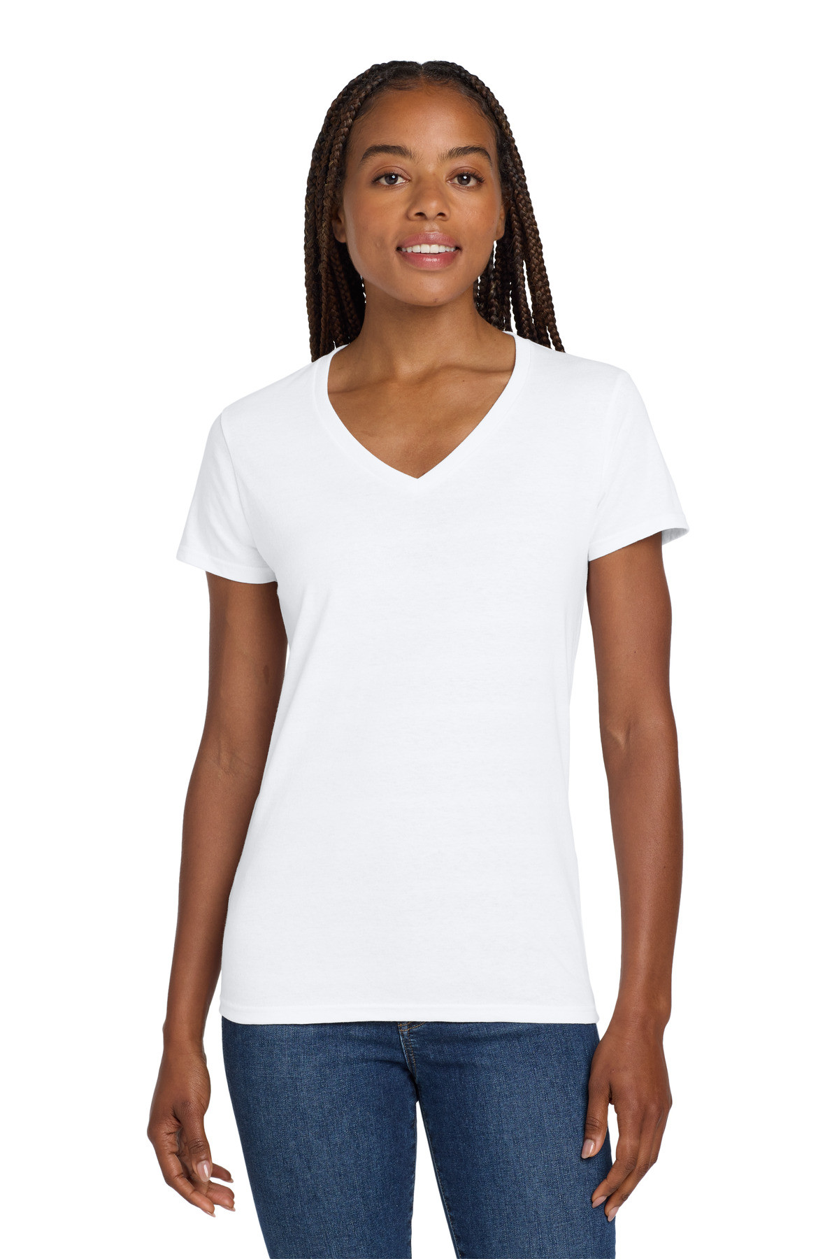 Gildan-®--Women's-Heavy-Cotton-™--100%-Cotton-V-Neck-T-Shirt.-5V00L-23