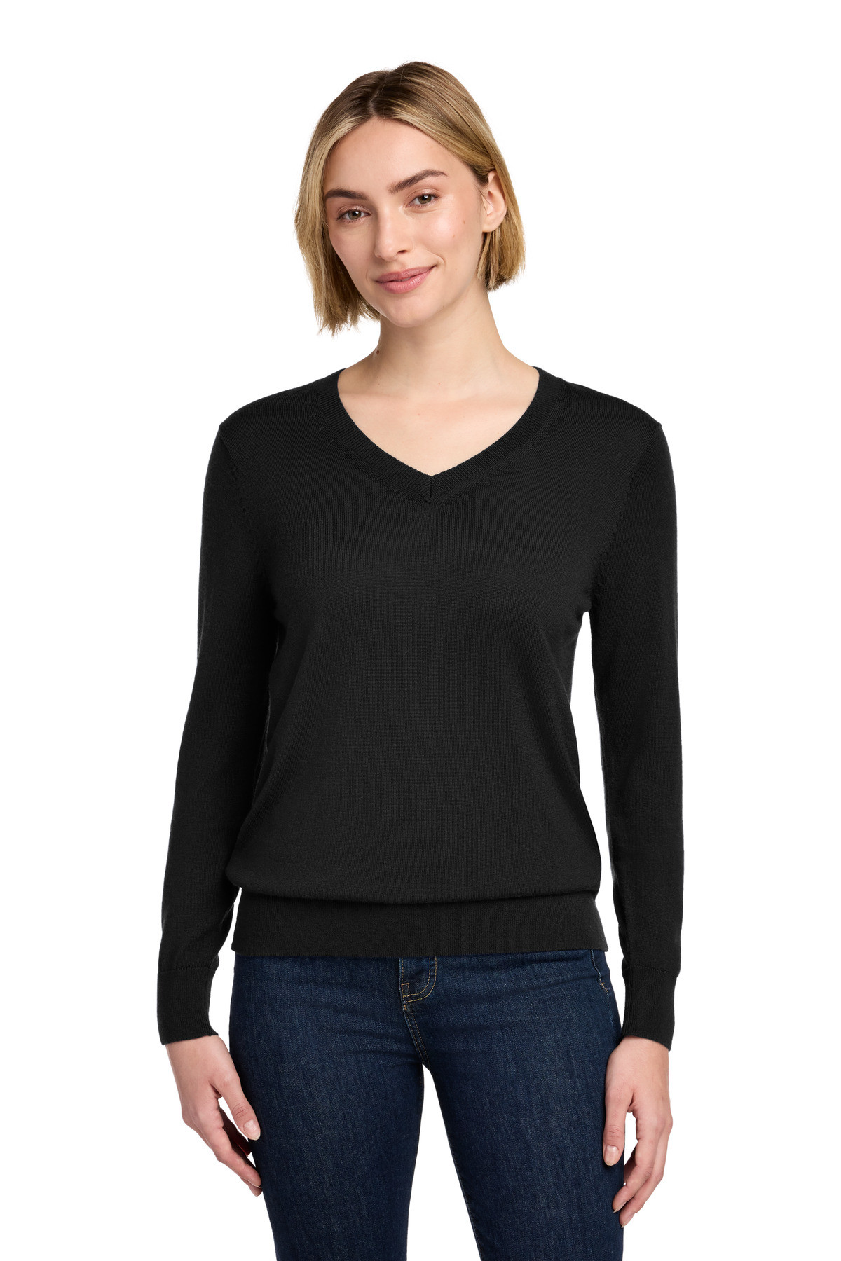 Brooks-Brothers-®--Women's-Washable-Merino-V-Neck-Sweater-BB18411-24