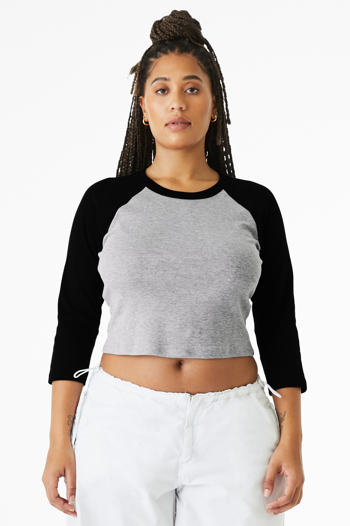 BELLA+CANVAS-®--Women's-Micro-Rib-3/4-Raglan-Baby-Tee-BC1200-1