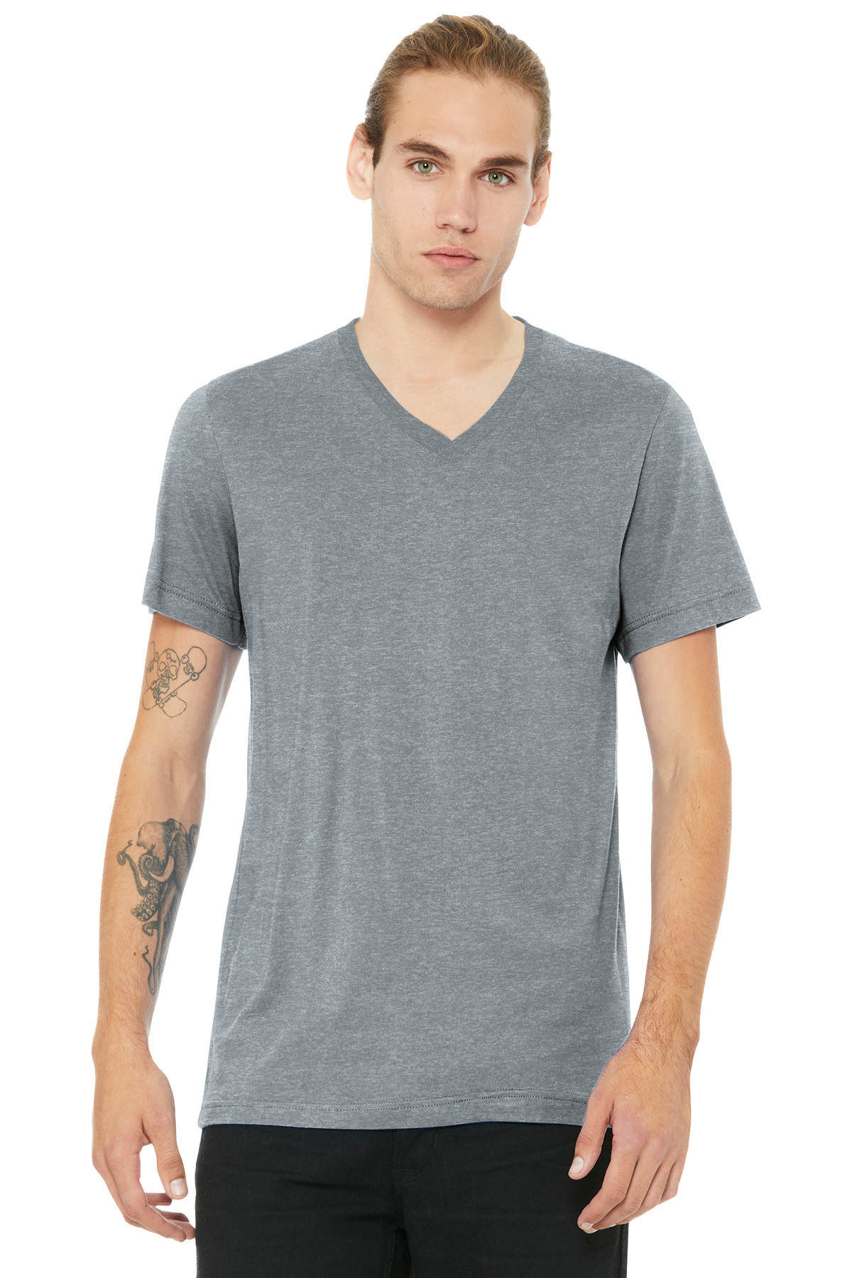BELLA+CANVAS-®--Unisex-Heather-CVC-V-Neck-Tee-BC3005CVC-19