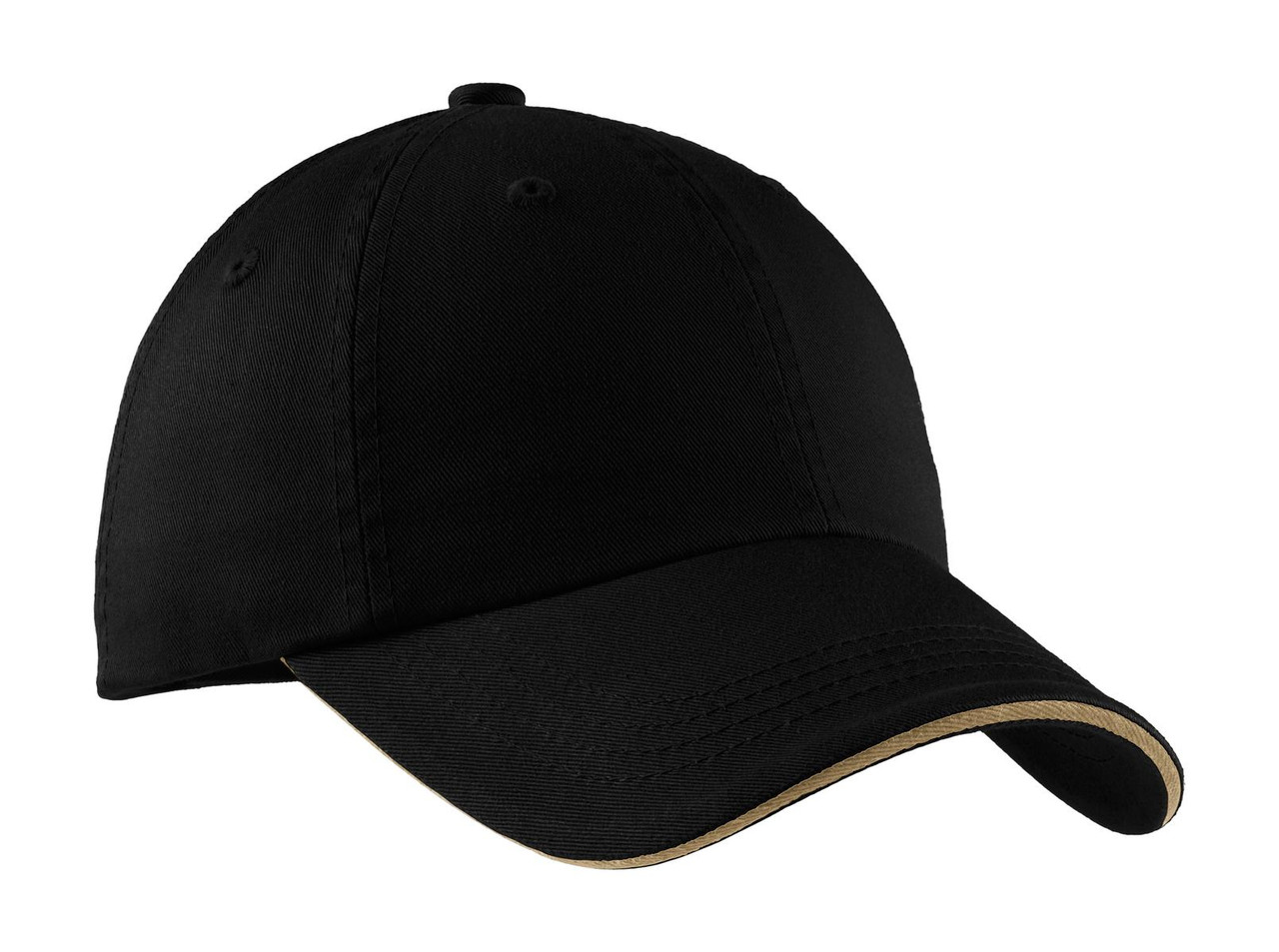 Port-Authority-®--Sandwich-Bill-Cap-with-Striped-Closure.--C830-1