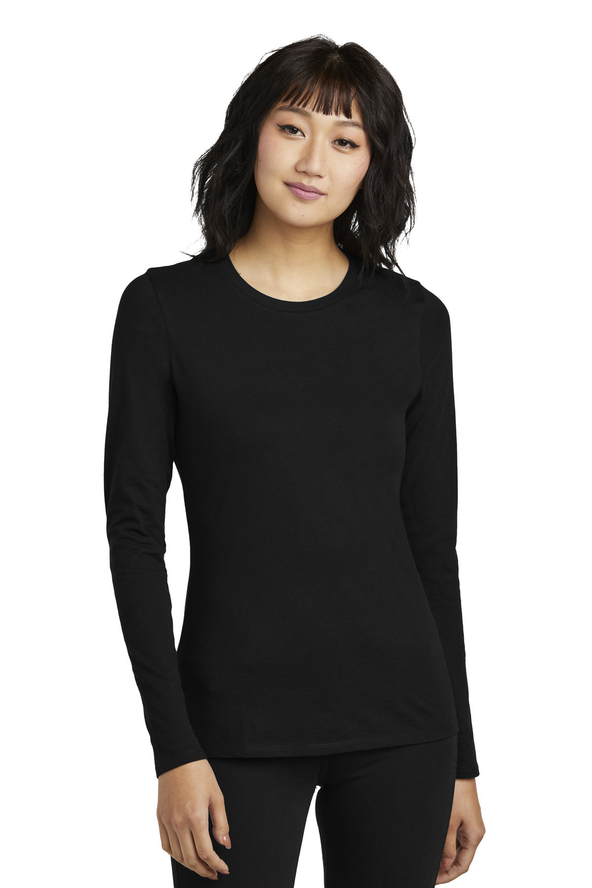 District-®--Women's-Perfect-Blend-®--CVC-Long-Sleeve-Tee-DT110-1