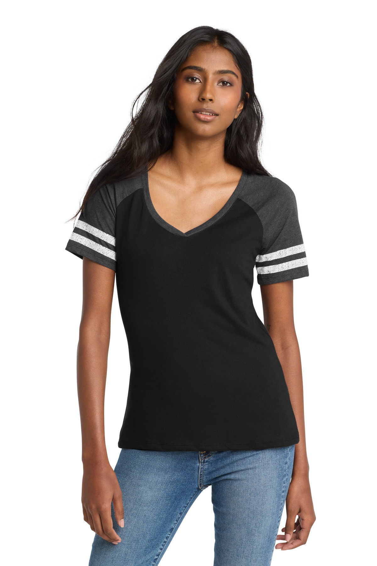 District--®--Women's-Game-V-Neck-Tee.-DM476-36