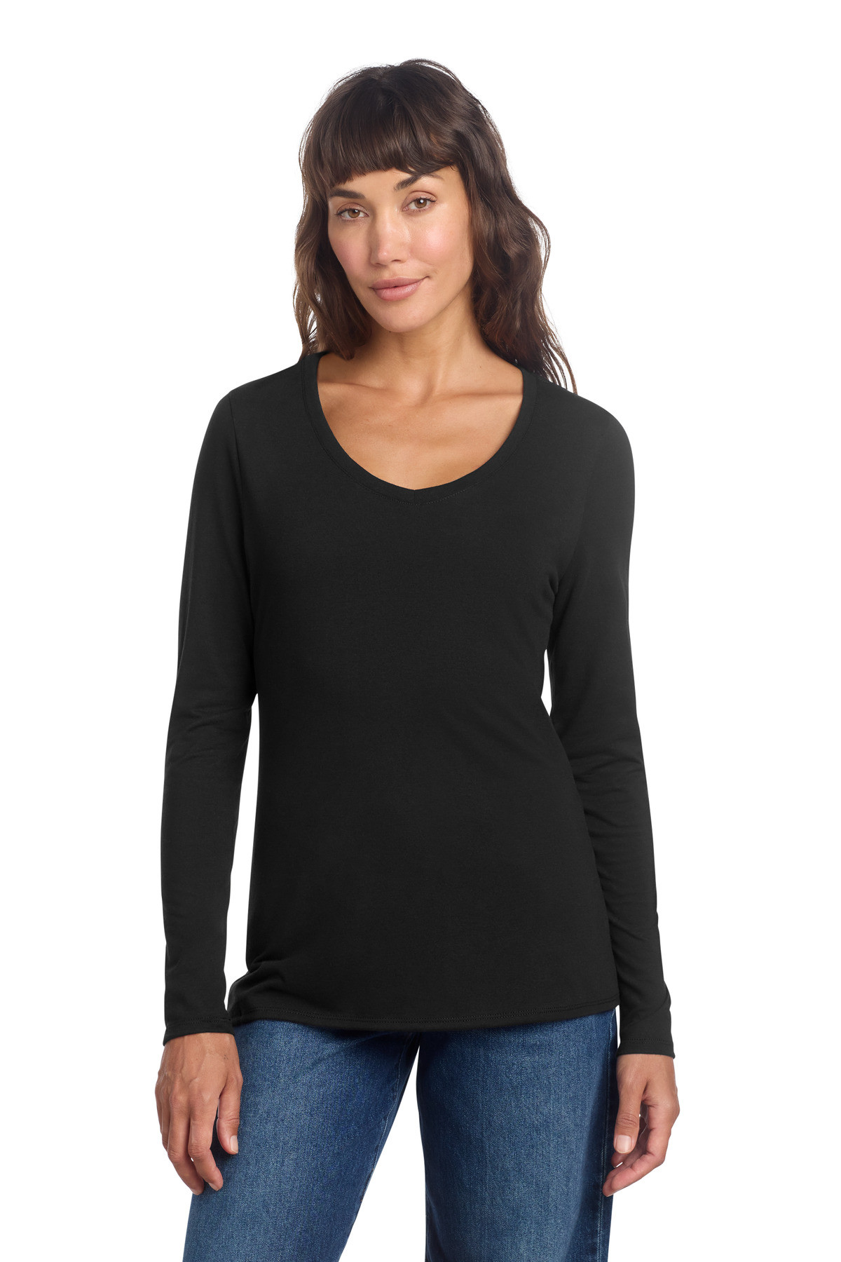 District-®--Women's-Perfect-Tri-®--Long-Sleeve-V-Neck-Tee-DT135-19