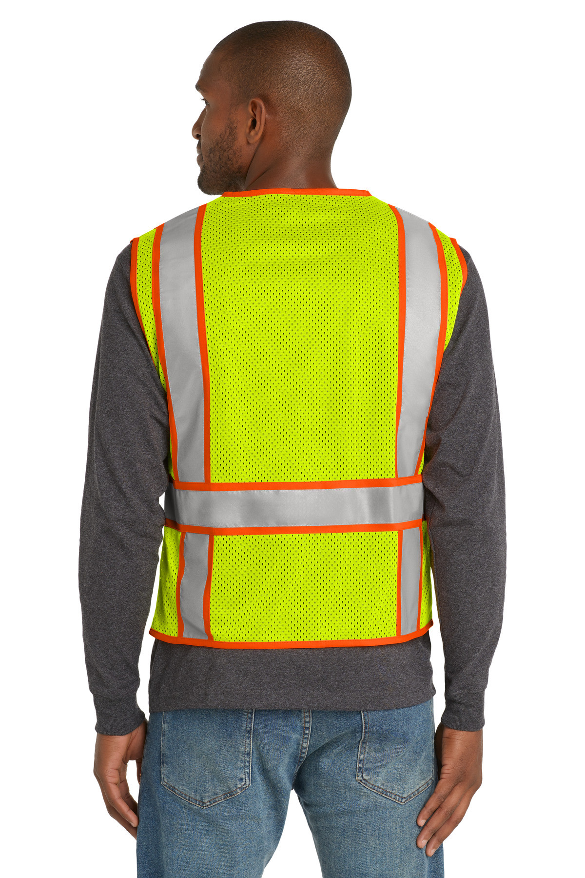 CornerStone--®--ANSI-107-Class-2-Mesh-Zippered-Two-Tone-Vest.-CSV103-1