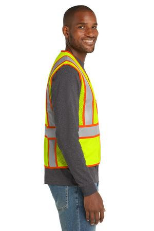 CornerStone  ®  ANSI 107 Class 2 Mesh Zippered Two-Tone Vest. CSV103