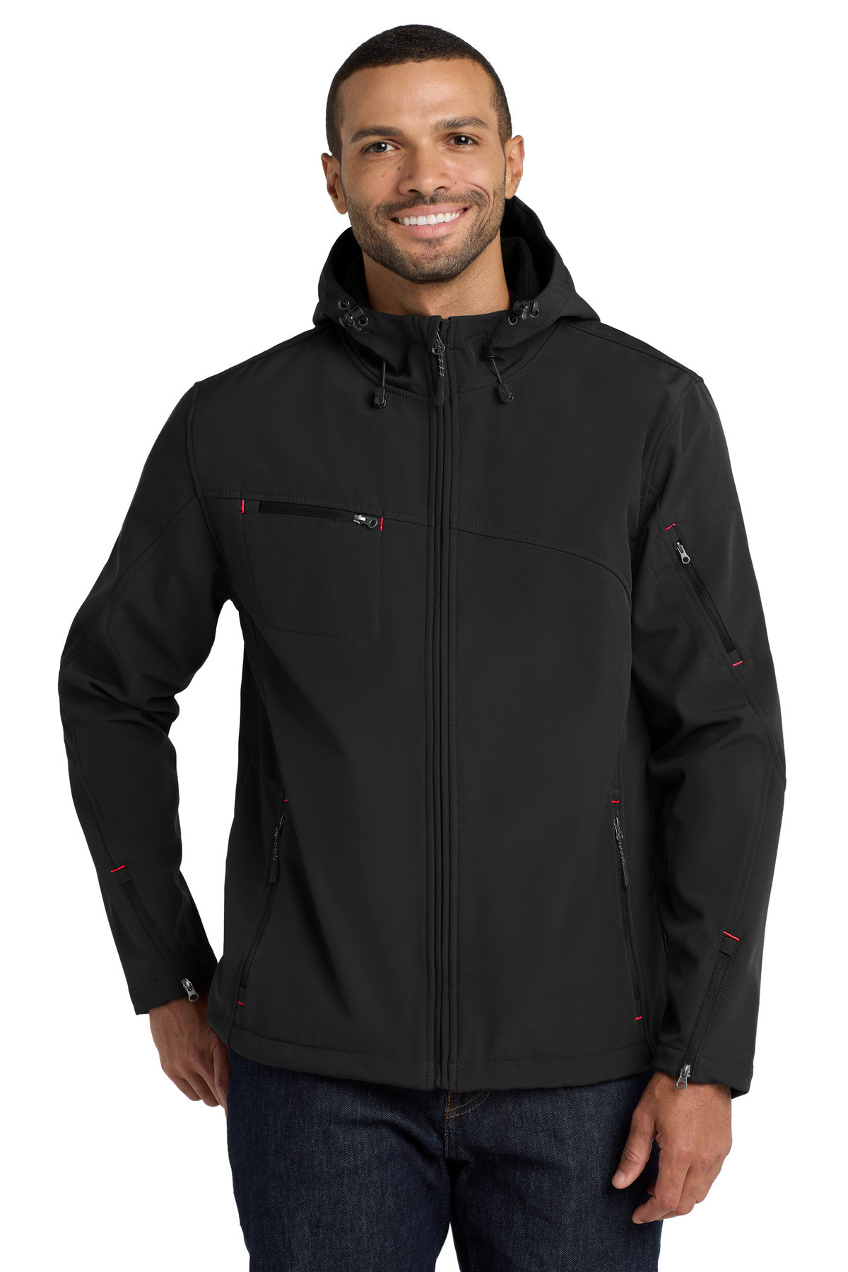 Port-Authority-®--Textured-Hooded-Soft-Shell-Jacket.-J706-1