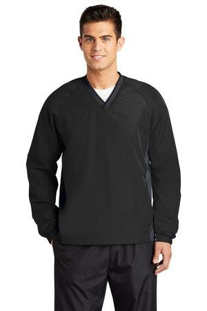 Sport-Tek ®  Tipped V-Neck Raglan Wind Shirt. JST62
