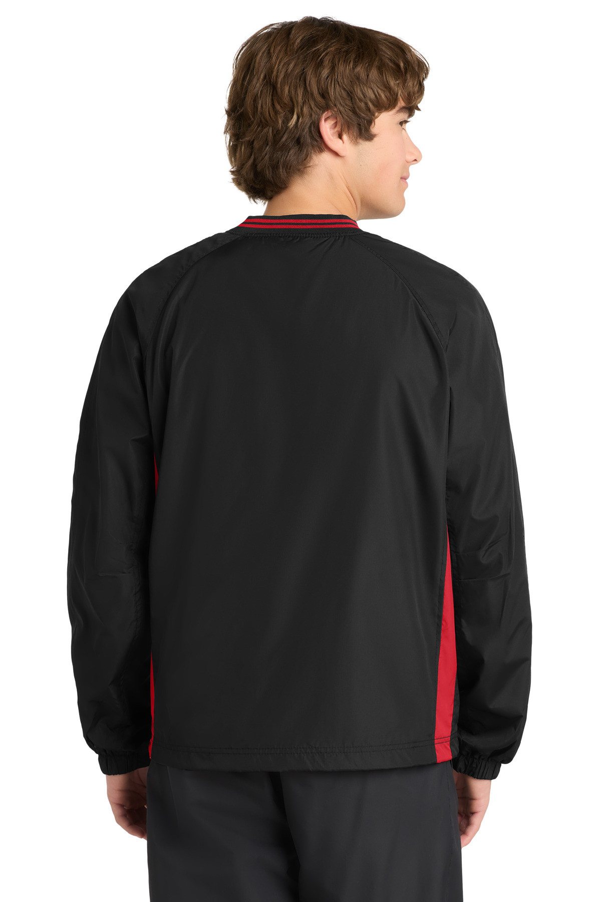 Sport-Tek-®--Tipped-V-Neck-Raglan-Wind-Shirt.-JST62-5