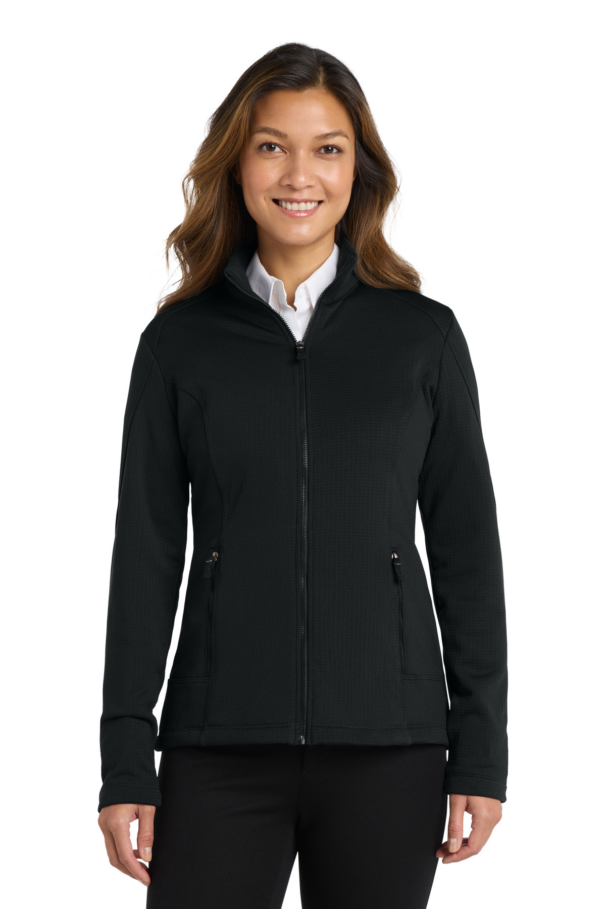 Port-Authority--®--Women's-Grid-Fleece-Jacket.-L239-22