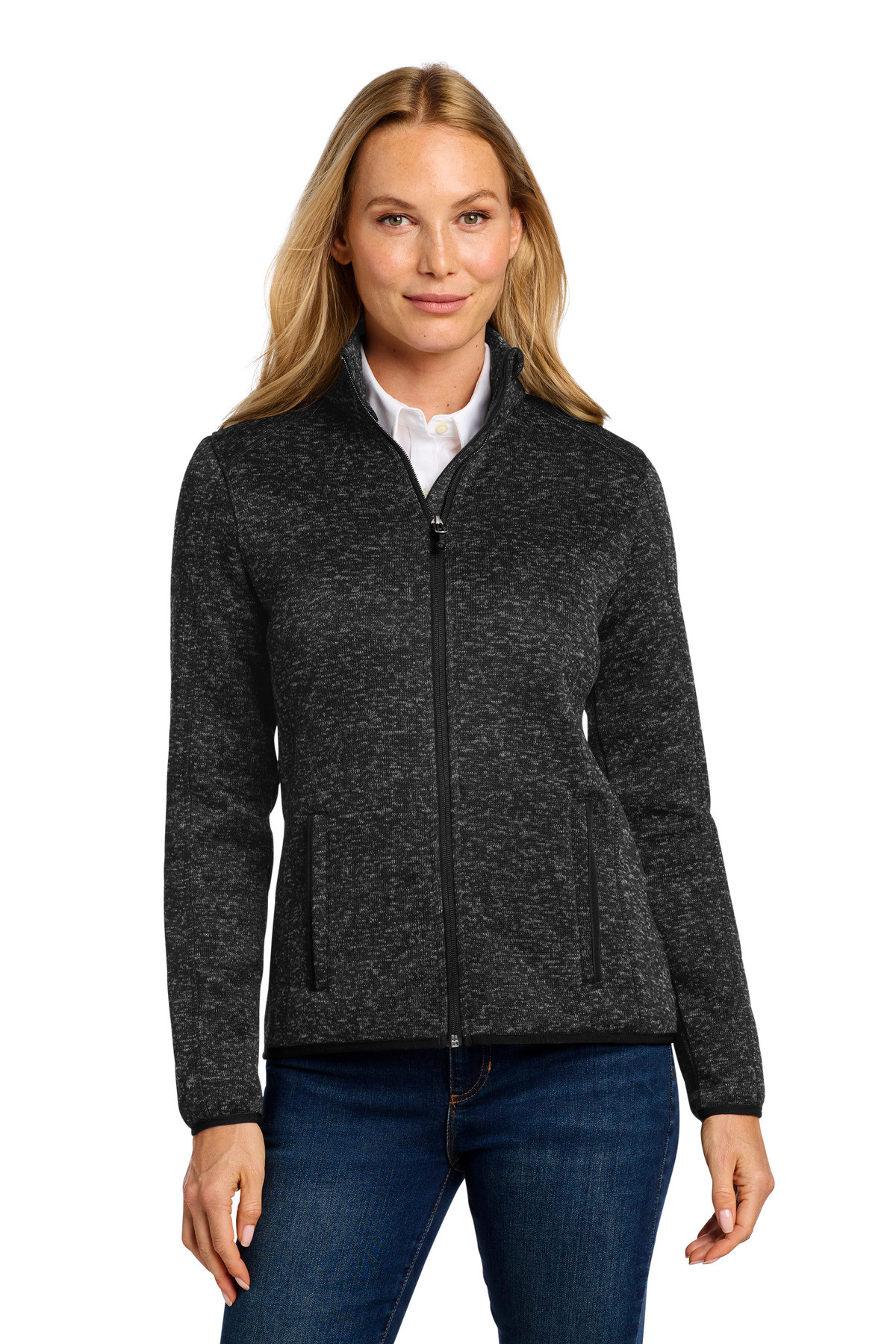 Port-Authority-®--Women's-Sweater-Fleece-Jacket.-L232-49