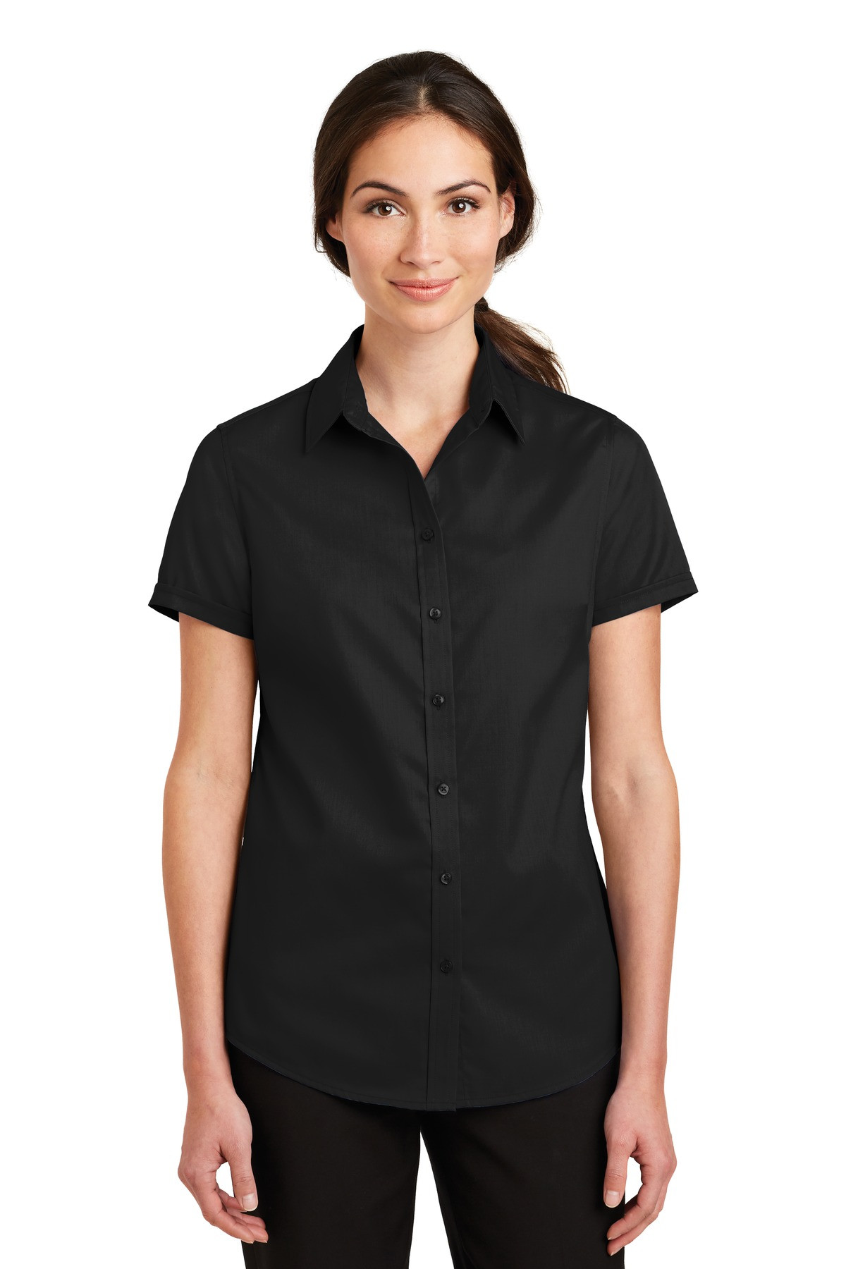 Port-Authority-®--Women's-Short-Sleeve-SuperPro-™--Twill-Shirt.-L664-50