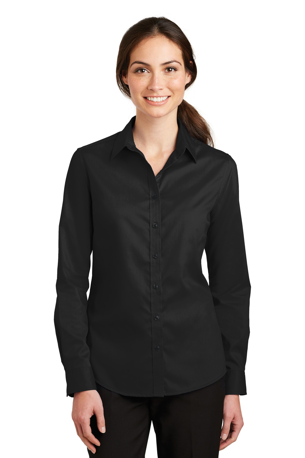 Port-Authority-®--Women's-SuperPro---Twill-Shirt.-L663-1