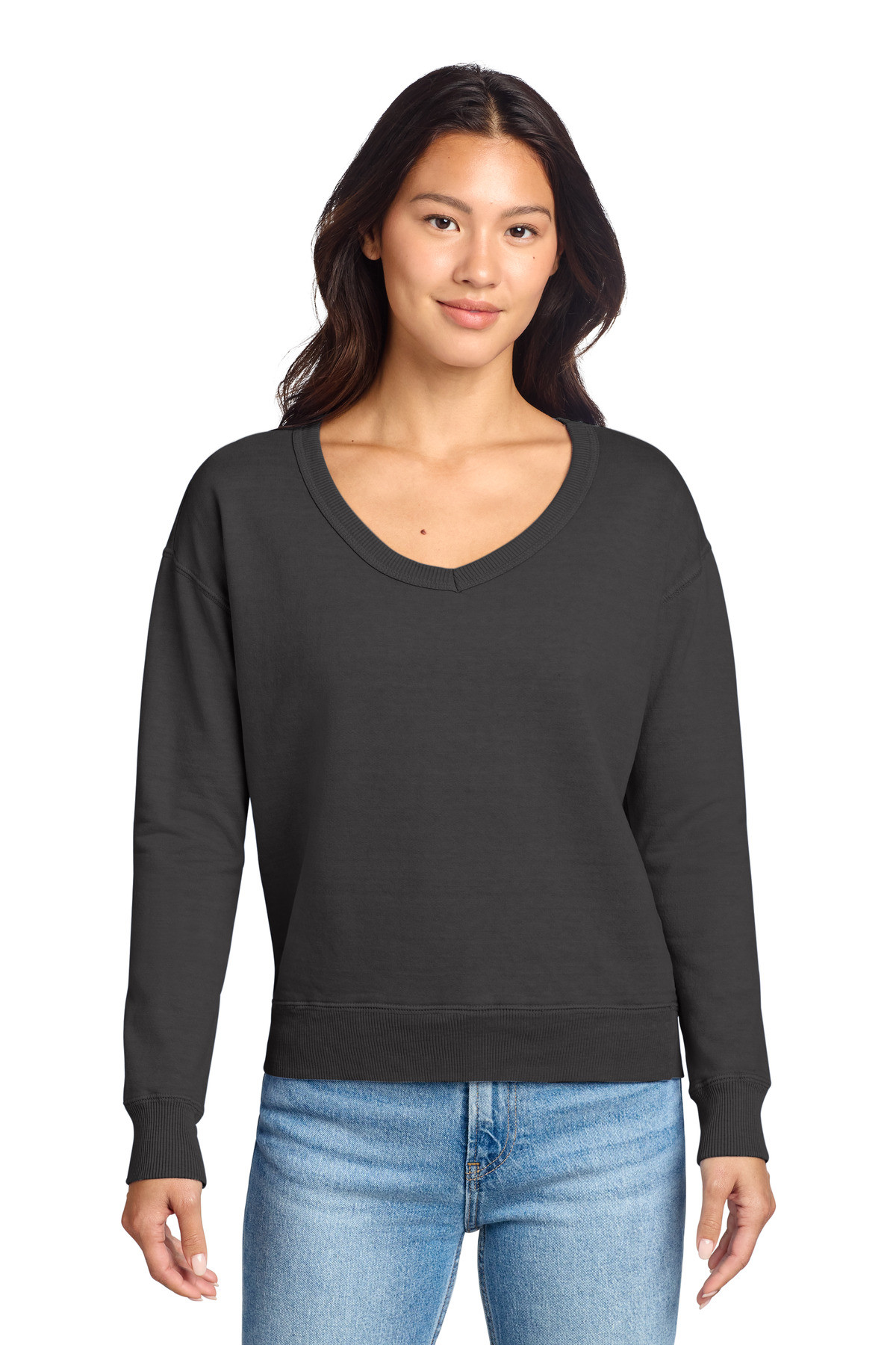Port-&-Co-™--Women's-Beach-Wash-®--Garment-Dyed-V-Neck-Sweatshirt-LPC098V-6