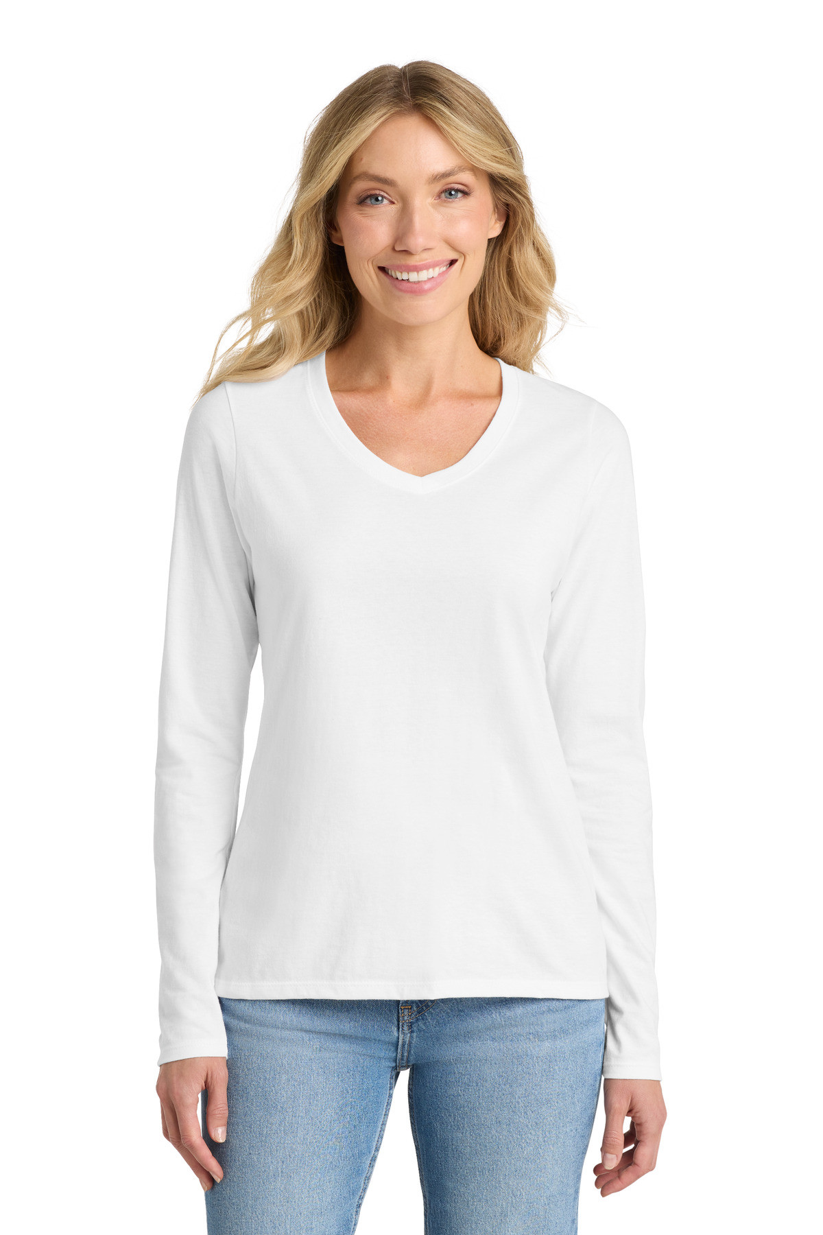 Port-&-Co-™--Women's-Long-Sleeve-Fan-Favorite-V-Neck-Tee.-LPC450VLS-8