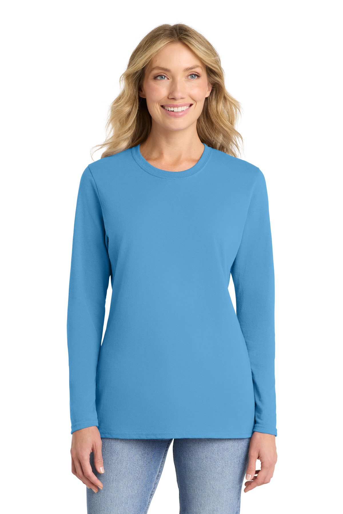 Port-&-Co-™--Women's-Long-Sleeve-Core-Cotton-Tee.-LPC54LS-18