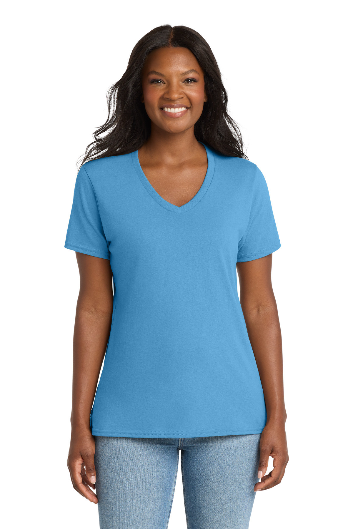 Port-&-Co-™--Women's-Core-Cotton-V-Neck-Tee.-LPC54V-28