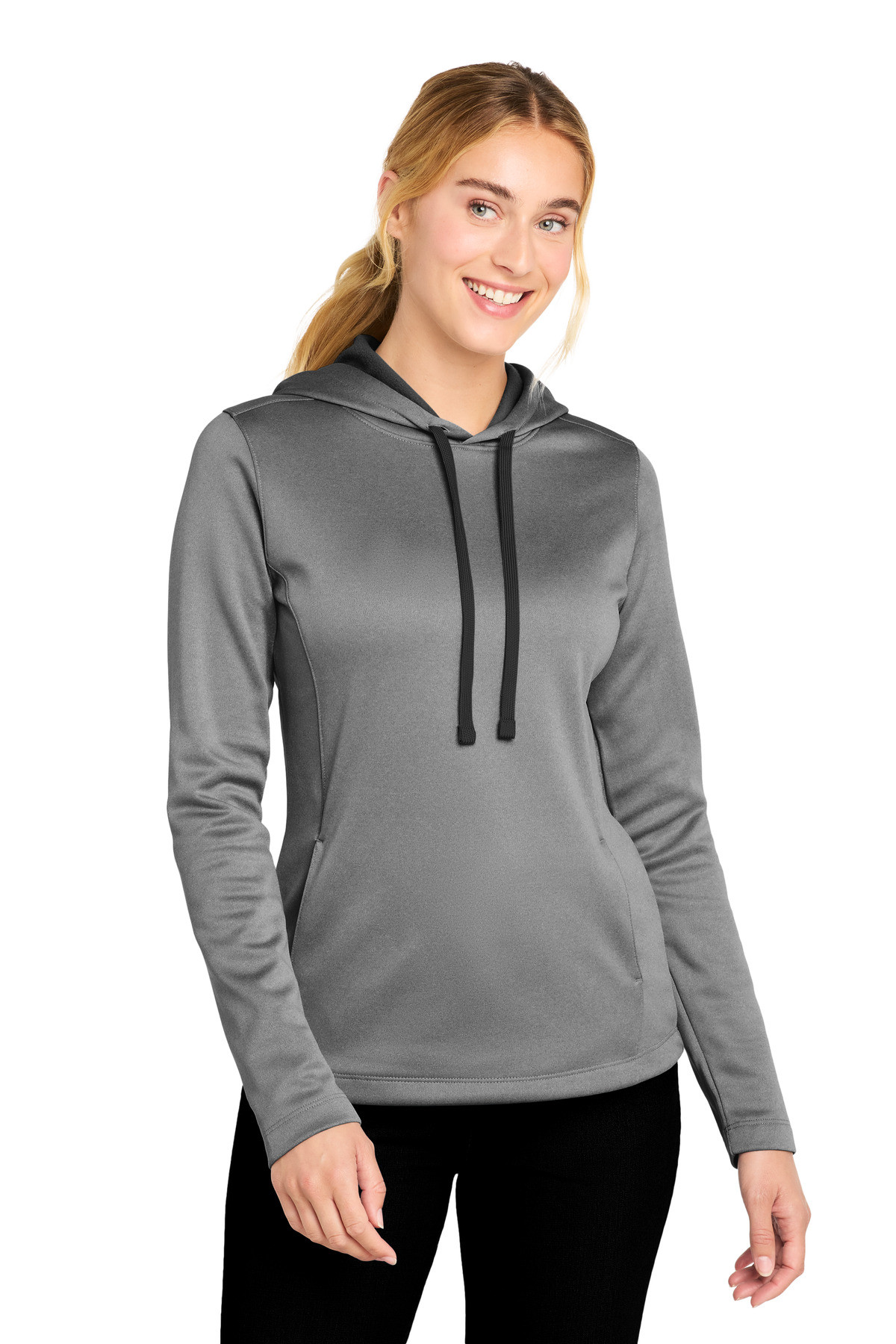 Sport-Tek--®--Women's-PosiCharge--®--Sport-Wick--®--Heather-Fleece-Hooded-Pullover.-LST264-5