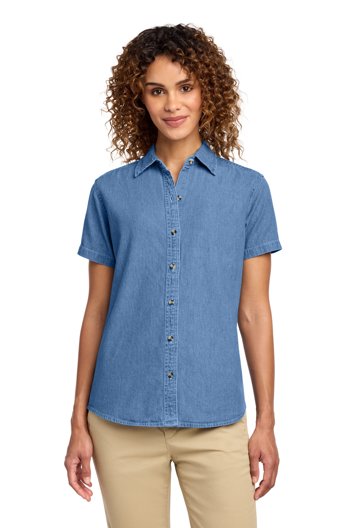 Port-&-Co-™--Women's-Short-Sleeve-Value-Denim-Shirt.--LSP11-43
