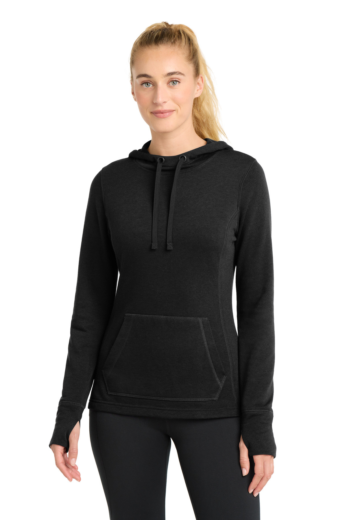 Sport-Tek--®--Women's-PosiCharge--®--Tri-Blend-Wicking-Fleece-Hooded-Pullover.-LST296-5