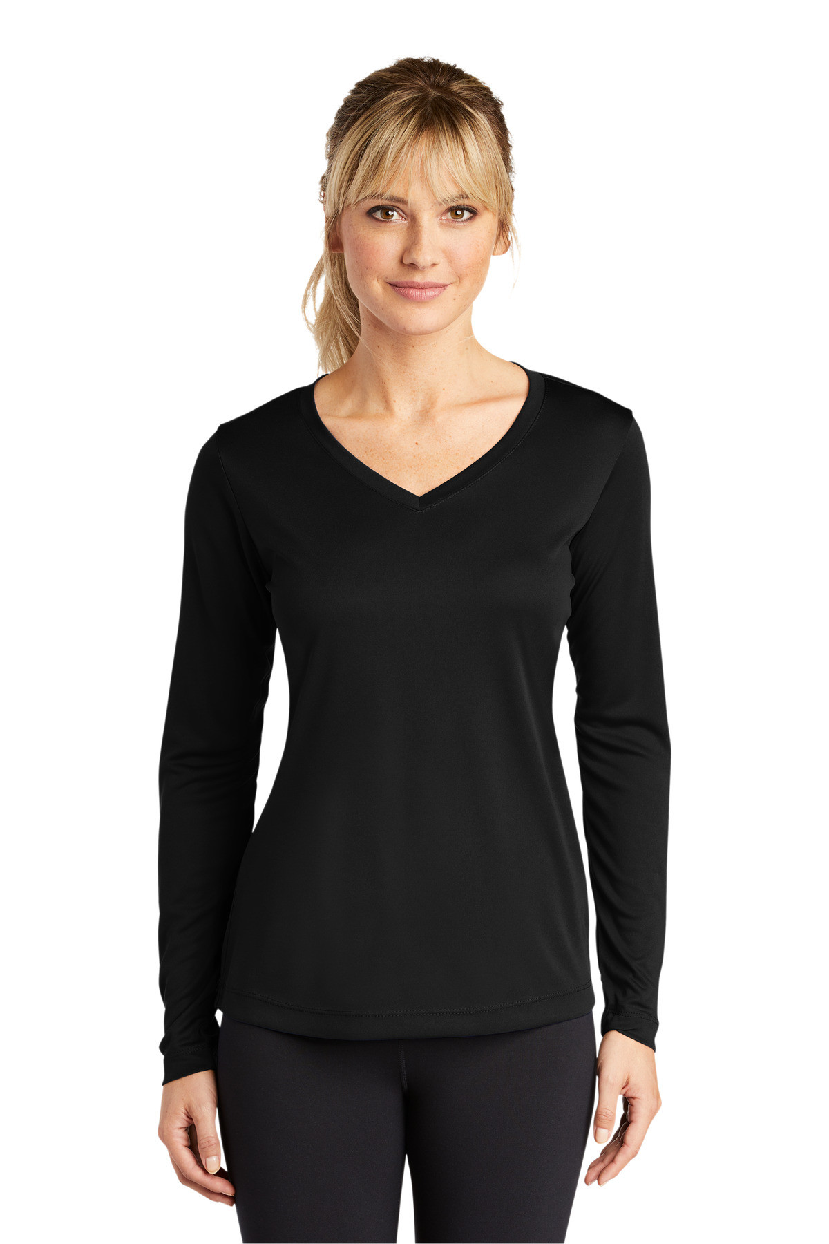 Tek-®--Women's-Long-Sleeve-PosiCharge-®--Competitor-V-Neck-Tee.-LST353LS-1