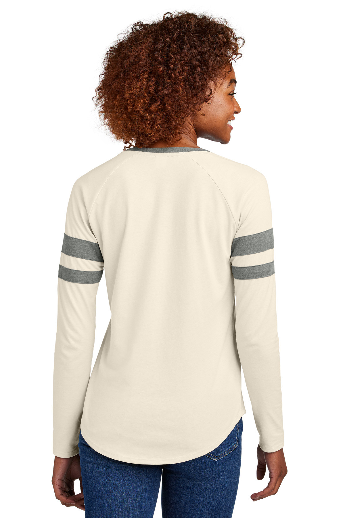 Tek-®--Women's-Halftime-Stripe-Long-Sleeve-V-Neck-Tee-LST6043-2