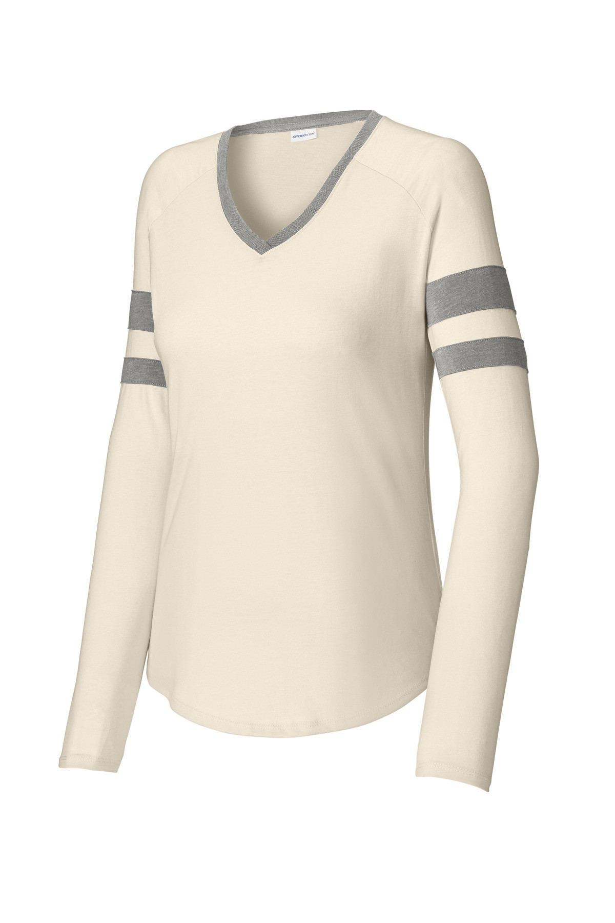 Sport-Tek-®--Women's-Halftime-Stripe-Long-Sleeve-V-Neck-Tee-LST6043-12