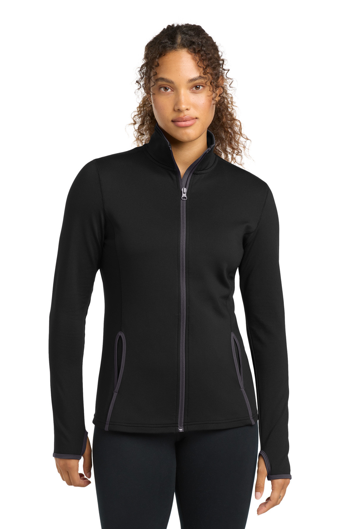 Sport-Tek-®--Women's-Sport-Wick-®--Stretch-Contrast-Full-Zip-Jacket.--LST853-34