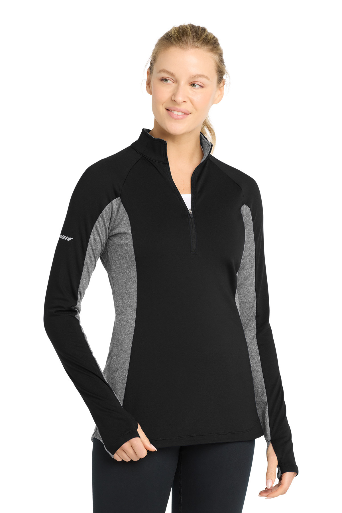 Sport-Tek-®--Women's-Sport-Wick-®--Stretch-Contrast-1/4-Zip-Pullover.-LST854-36