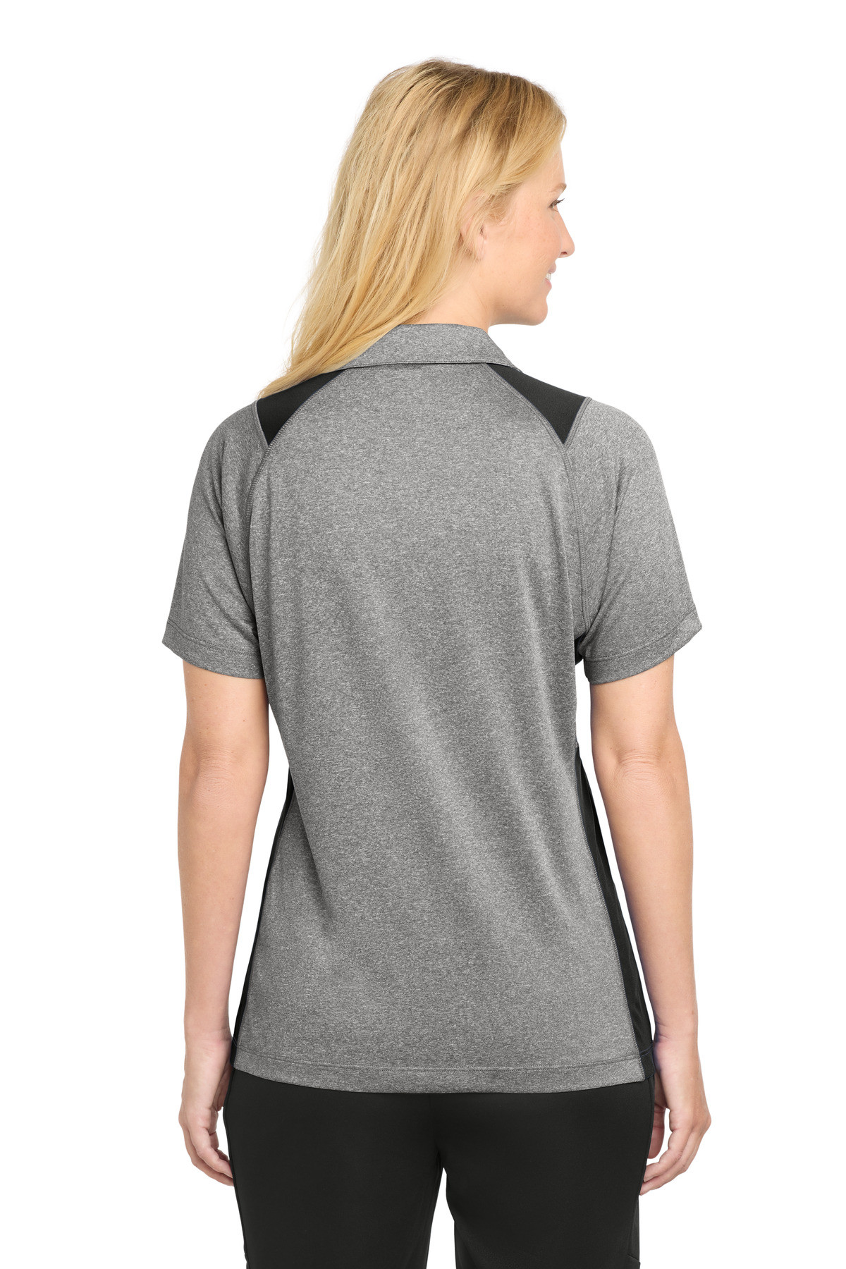 Sport-Tek-®--Women's-Heather-Colorblock-Contender-™--Polo.-LST665-2