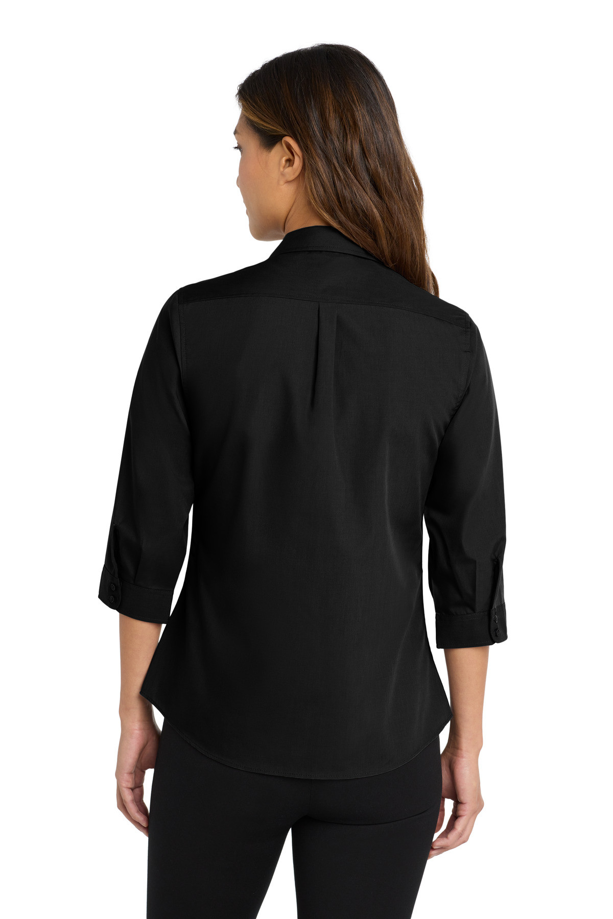 Port-Authority-®--Women's-3/4-Sleeve-Carefree-Poplin-Shirt.-LW102-23