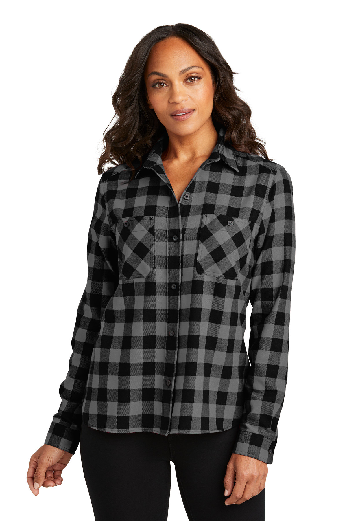 Port-Authority-®--Women's-Plaid-Flannel-Shirt-LW669-1