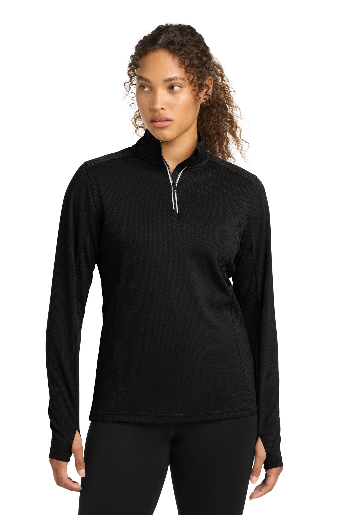Sport-Tek-®--Women's-Sport-Wick-®--Textured-1/4-Zip-Pullover.--LST860-1