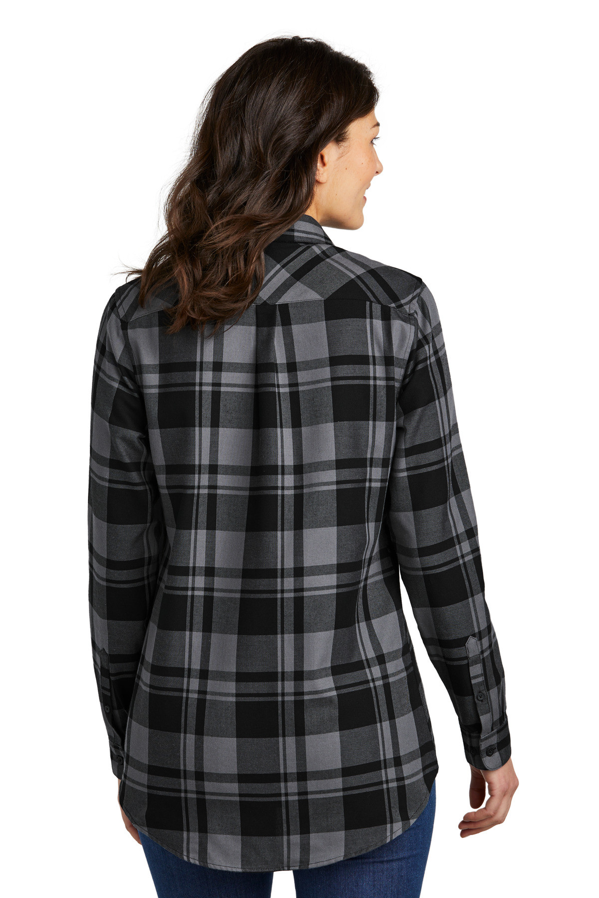 Port-Authority-®--Women's-Plaid-Flannel-Tunic-.-LW668-2