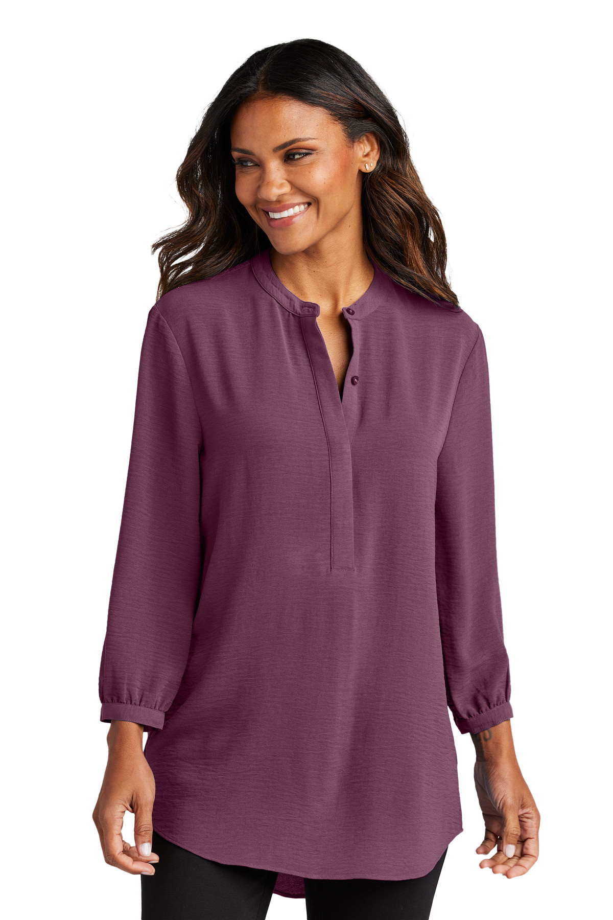 Port-Authority-®--Women's-3/4-Sleeve-Textured-Crepe-Tunic-LW713-11